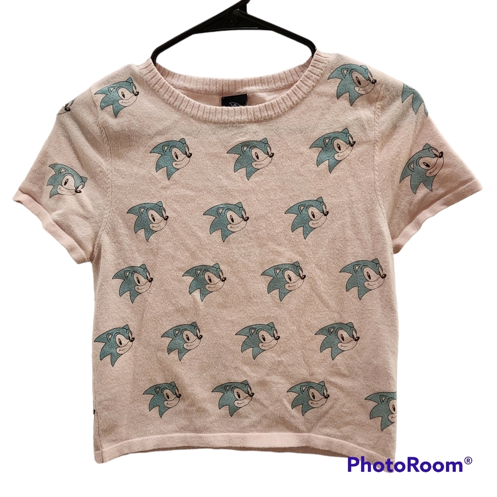 Pink Sonic Cropped Tee